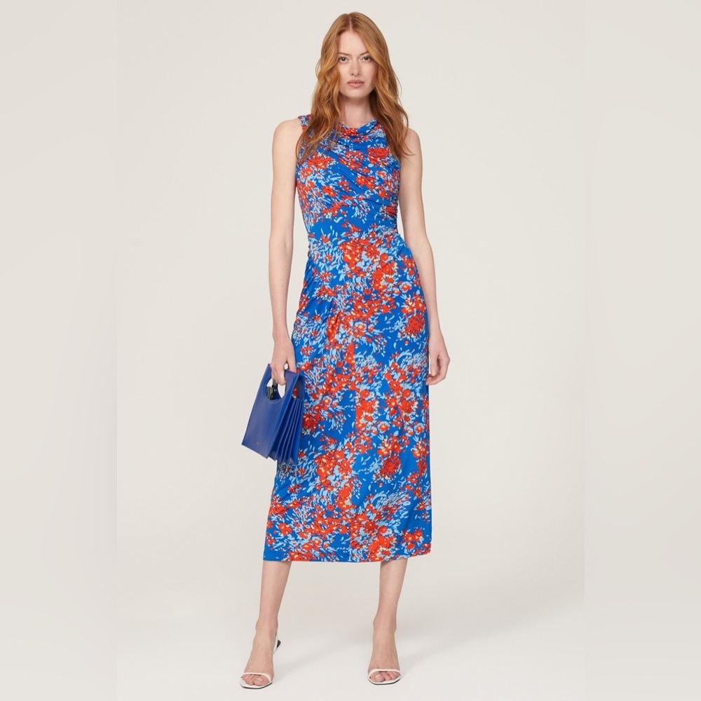 Atlein Collective Ruched Floral‎ Midi Dress XL